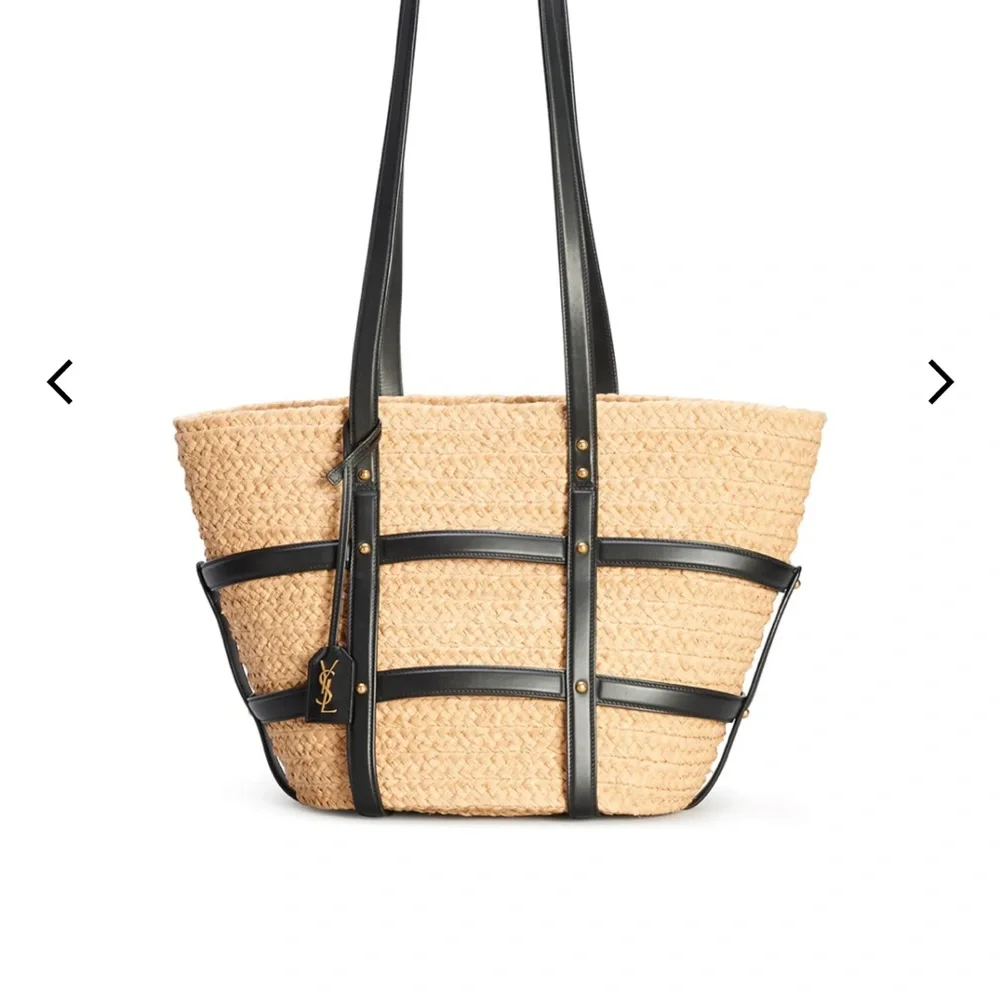 YSL Caged Raffia Tote - Picture 9 of 12